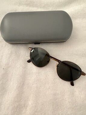Revo Brown Frame Sunglasses with Dark Green Lenses and Gray Case